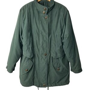 Preswick & Moore Utility Parka Jacket Women Size M Green Thermolite Insulated